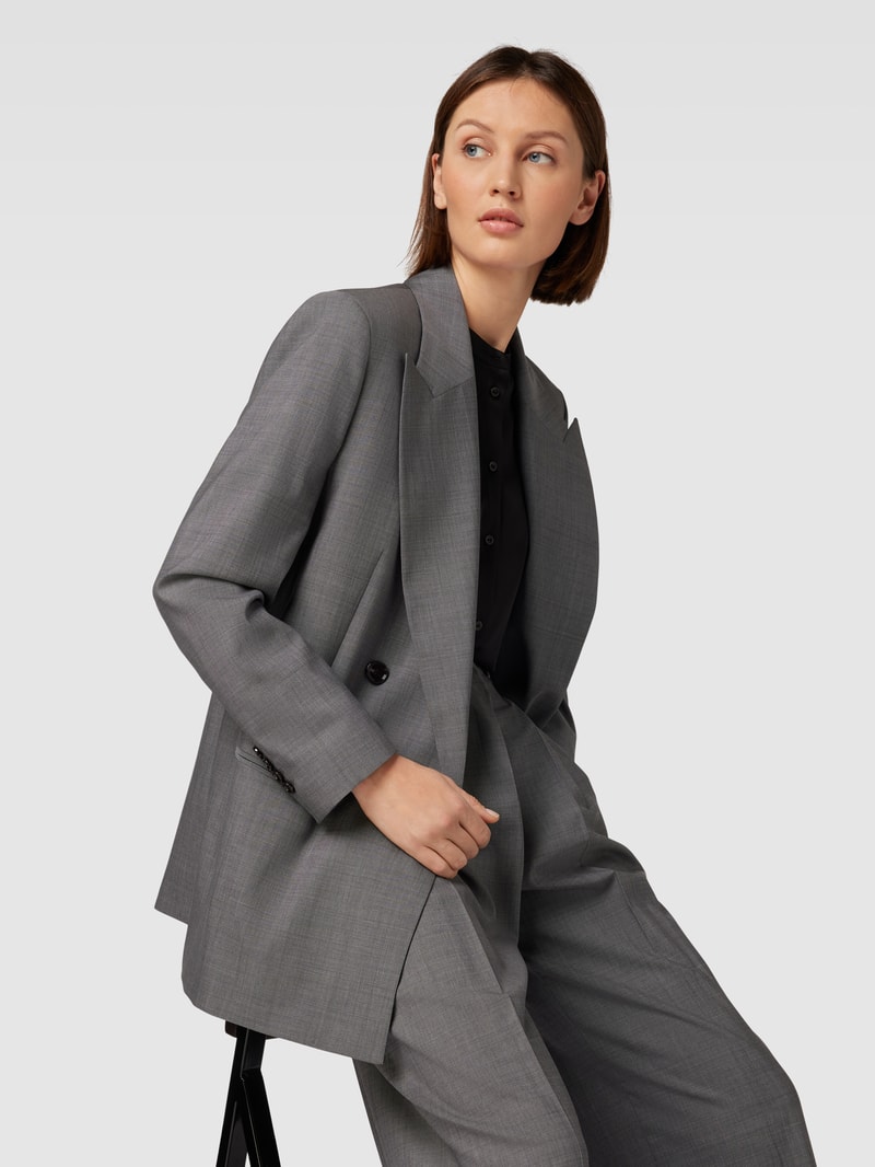Blazer mit Paspeltaschen Modell 'Jarmina' in mittelgrau meliert