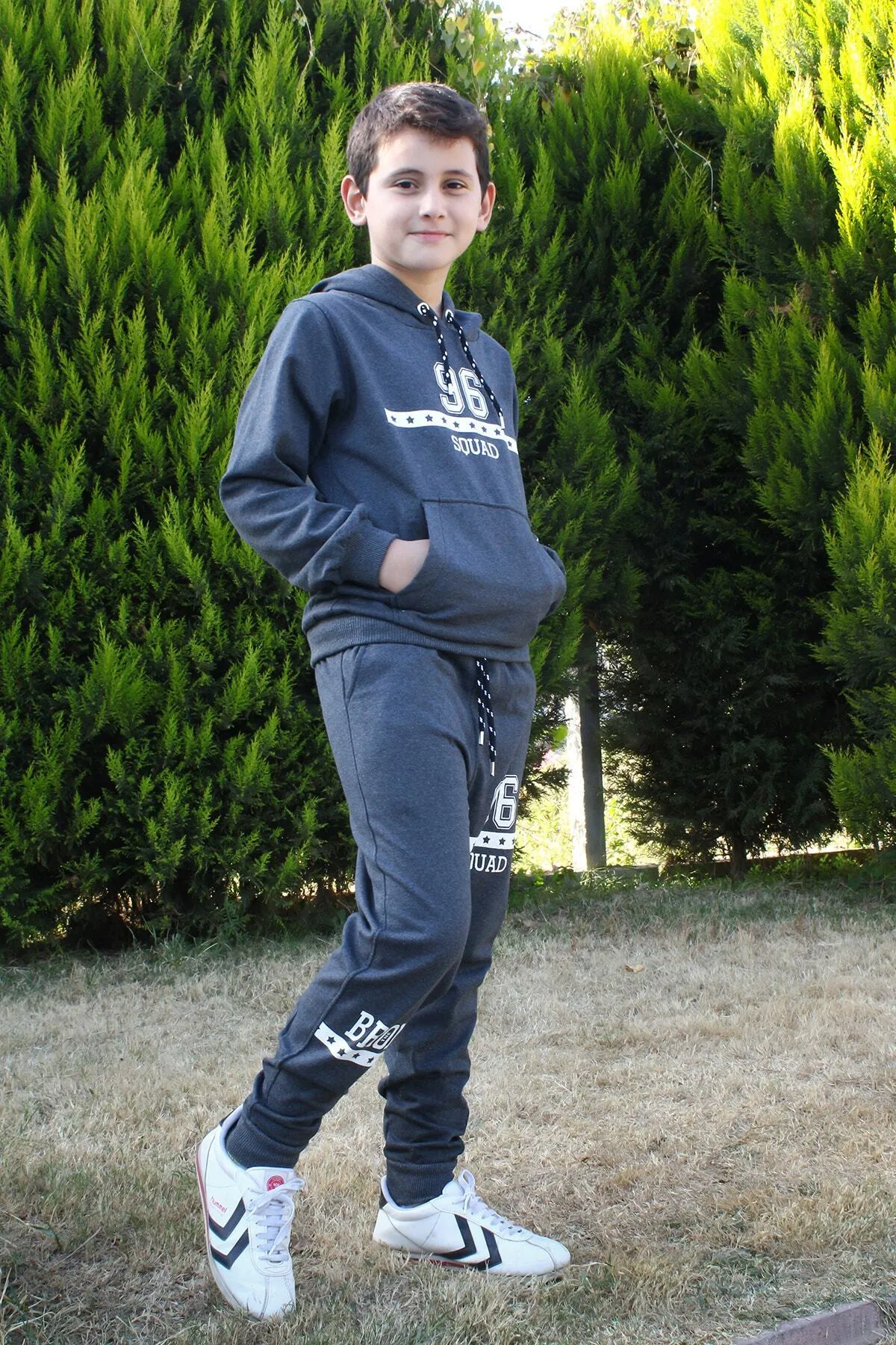 FYK KİDS  96 Jungen-Trainingsanzug-Set mit Kapuze und Kängurutasche und Kapuze