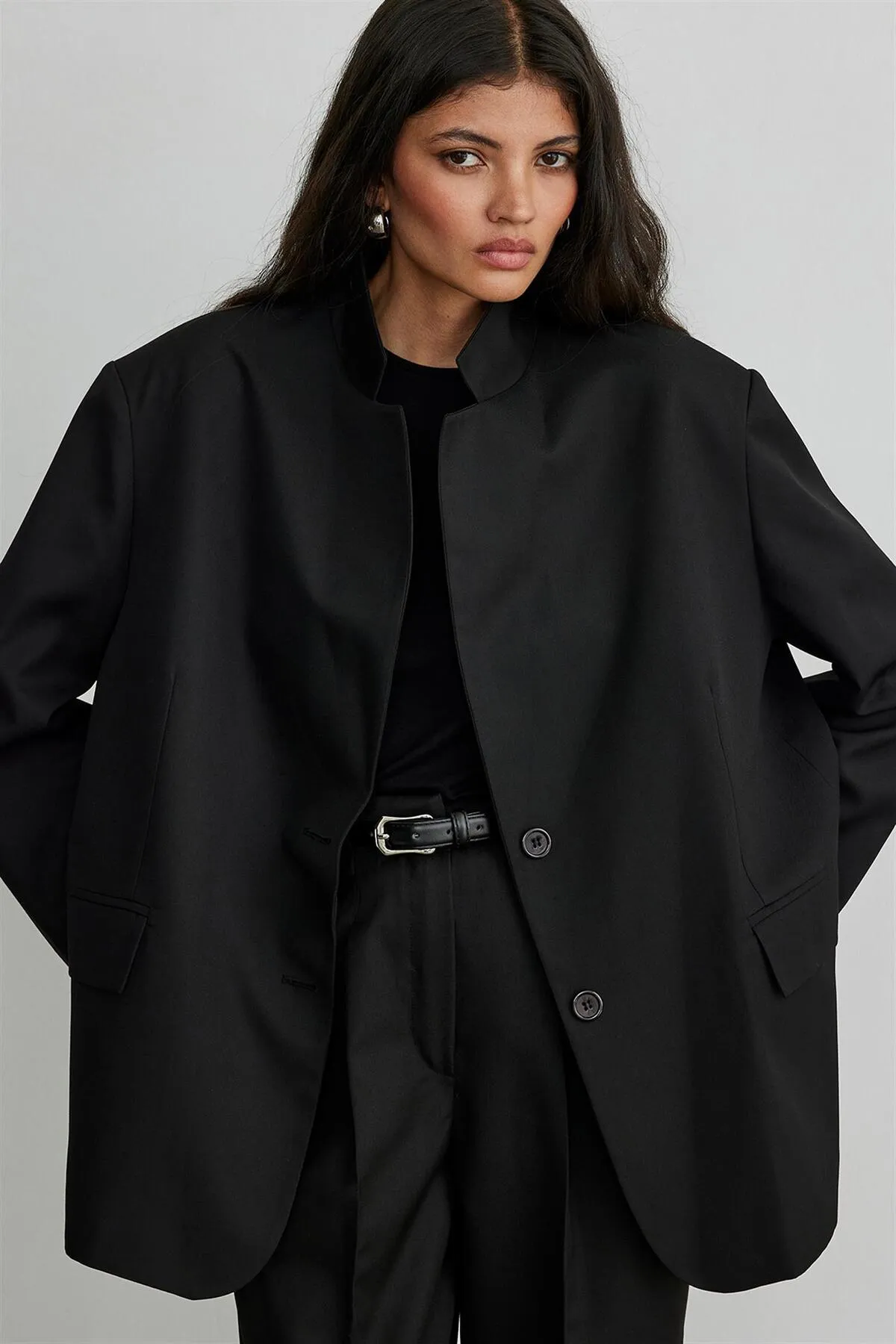 Suud Collection  Schwarze maskuline Blazerjacke