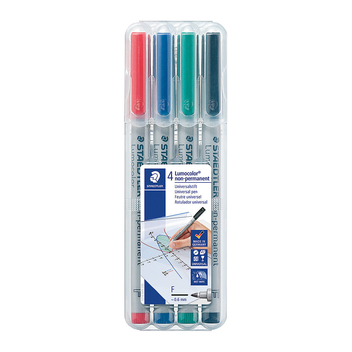 Lumocolor® Universalstift permanent F, 4 Farben