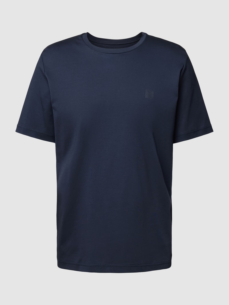 T-Shirt mit Label-Detail Modell 'Tantro' in marineblau