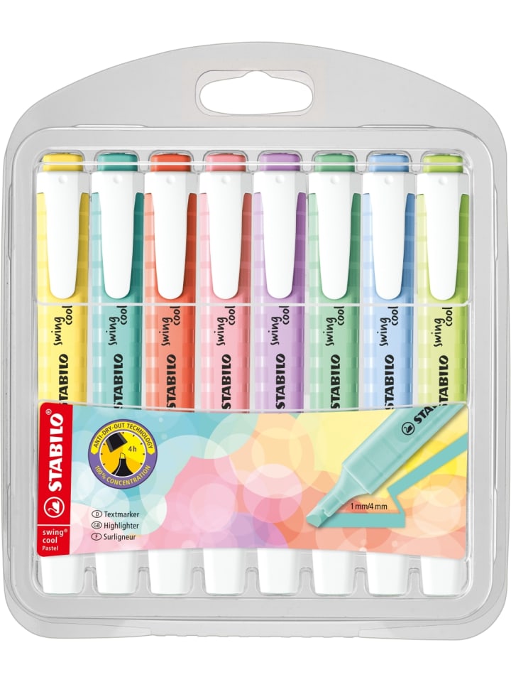STABILO Textmarker swing cool Pastel Etui Etui Packung mit 8 Stifte günstig kaufen onesize