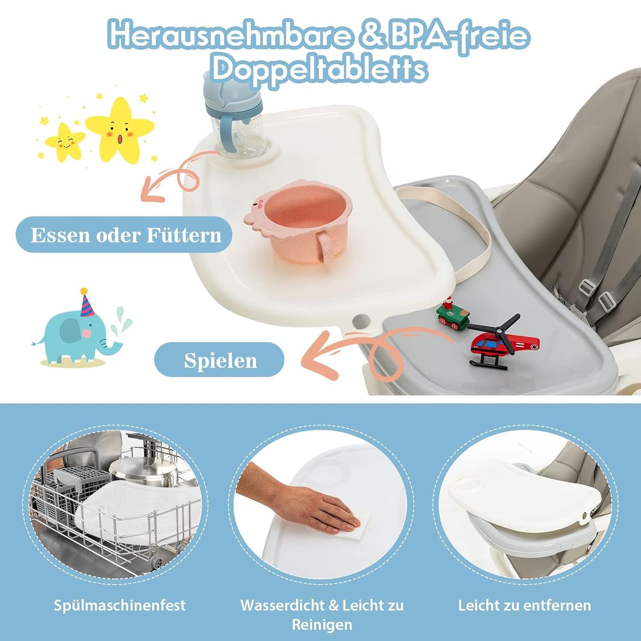 Costway Babyhochstuhl klappbar