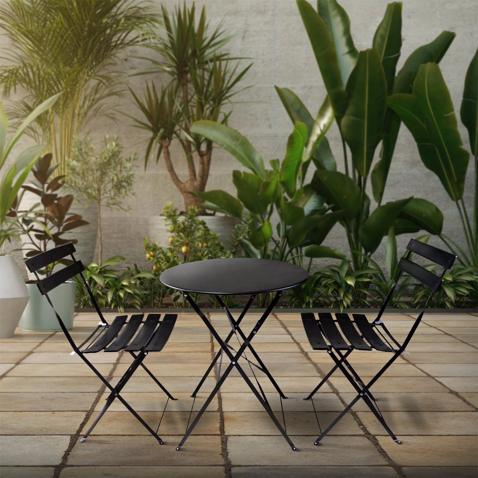 HTI-Living Balkonset Balkonmöbel Cavo, (Set, 3-tlg), Klapptisch Klappstühle 2 Personen Bistroset