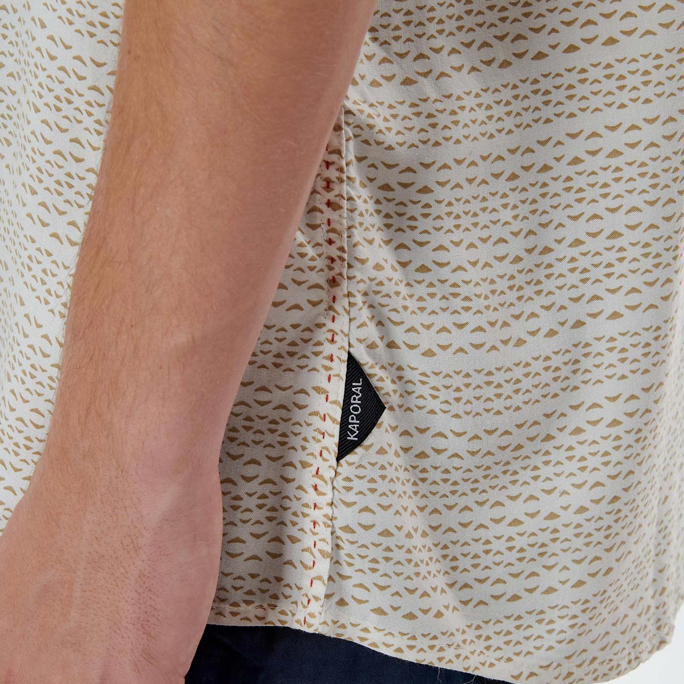 CARTY  Chemise écru imprimée homme