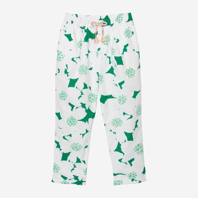 Pantalon fille maxi fleurs vert Catimini
