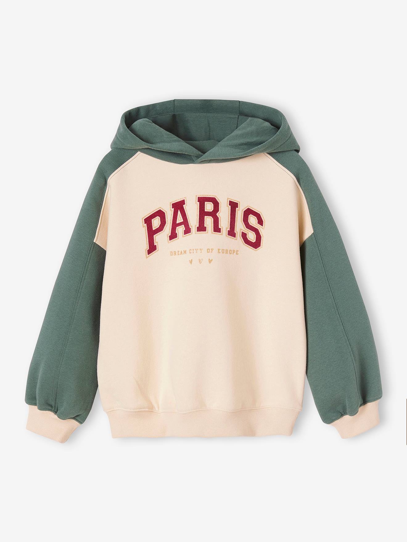 Sweat à capuche fantaisie fille vanille