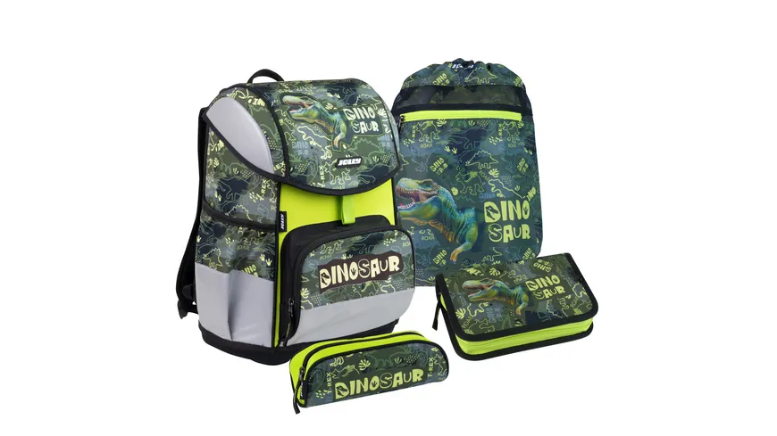 JOLLY Schultaschen-Set Ergonomic Flexi Dinosaurier 46teilig