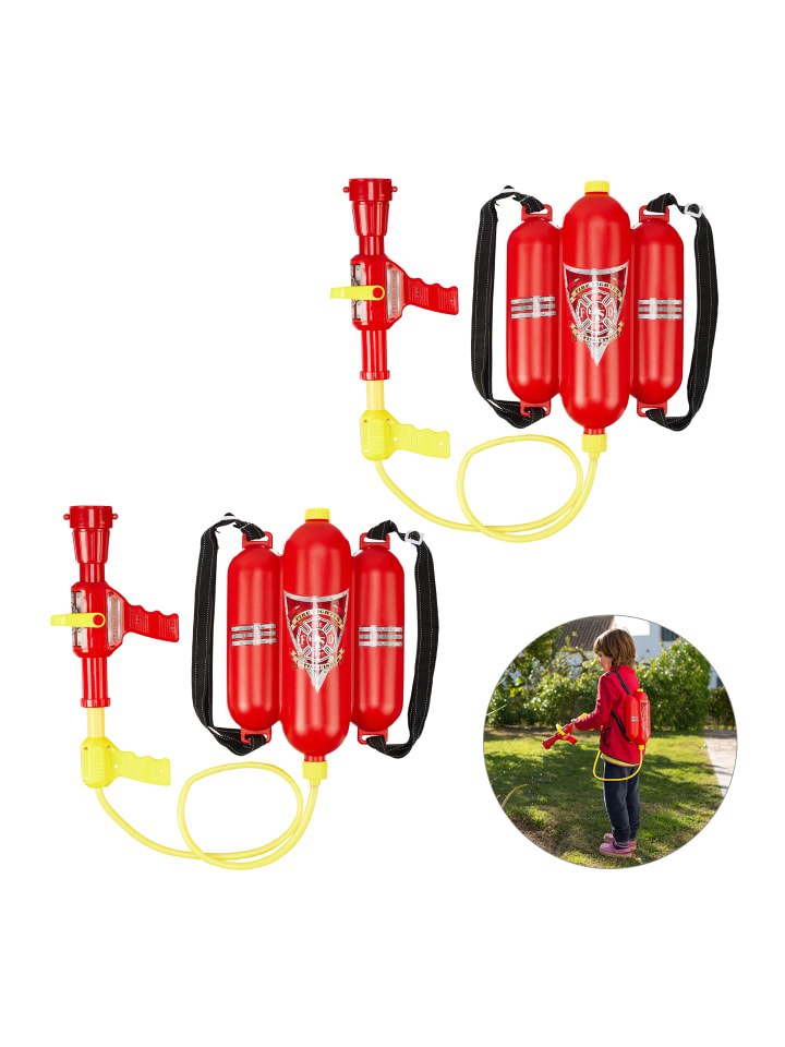 relaxdays 2x Feuerwehr Wasserspritze in Rot/ Gelb günstig kaufen onesize
