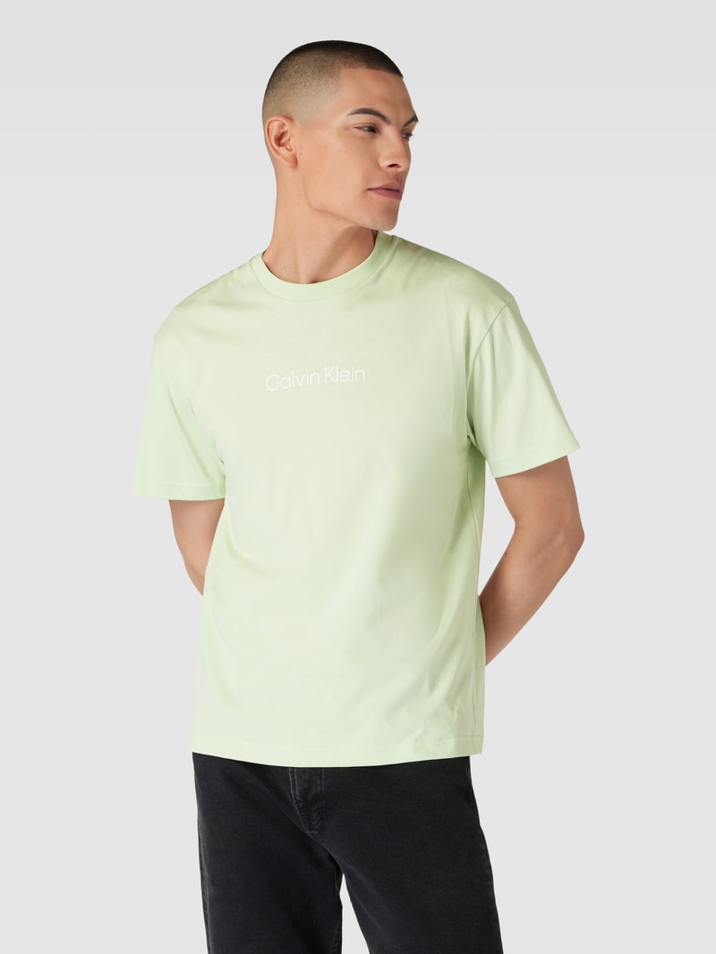 T-Shirt mit Label-Print Modell 'HERO' in neon grün
