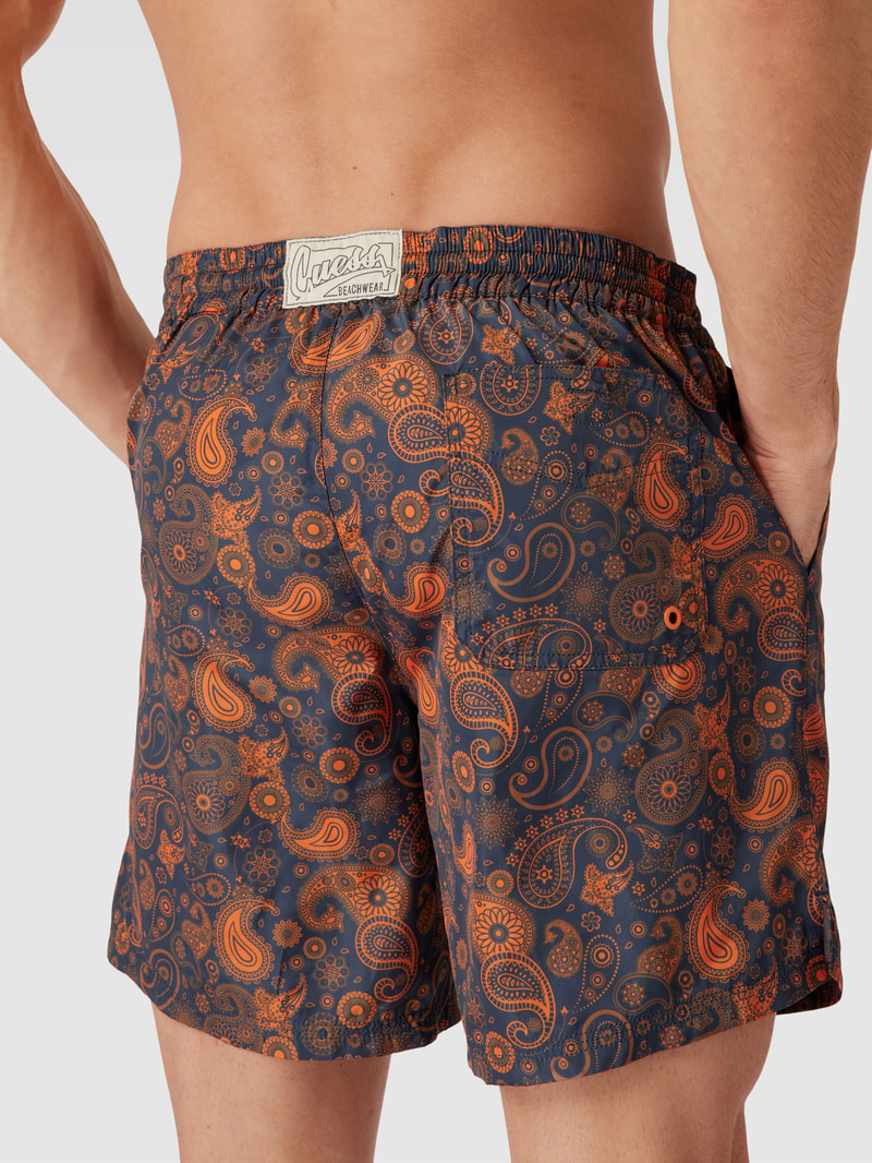 Badehose mit Allover-Muster in orange