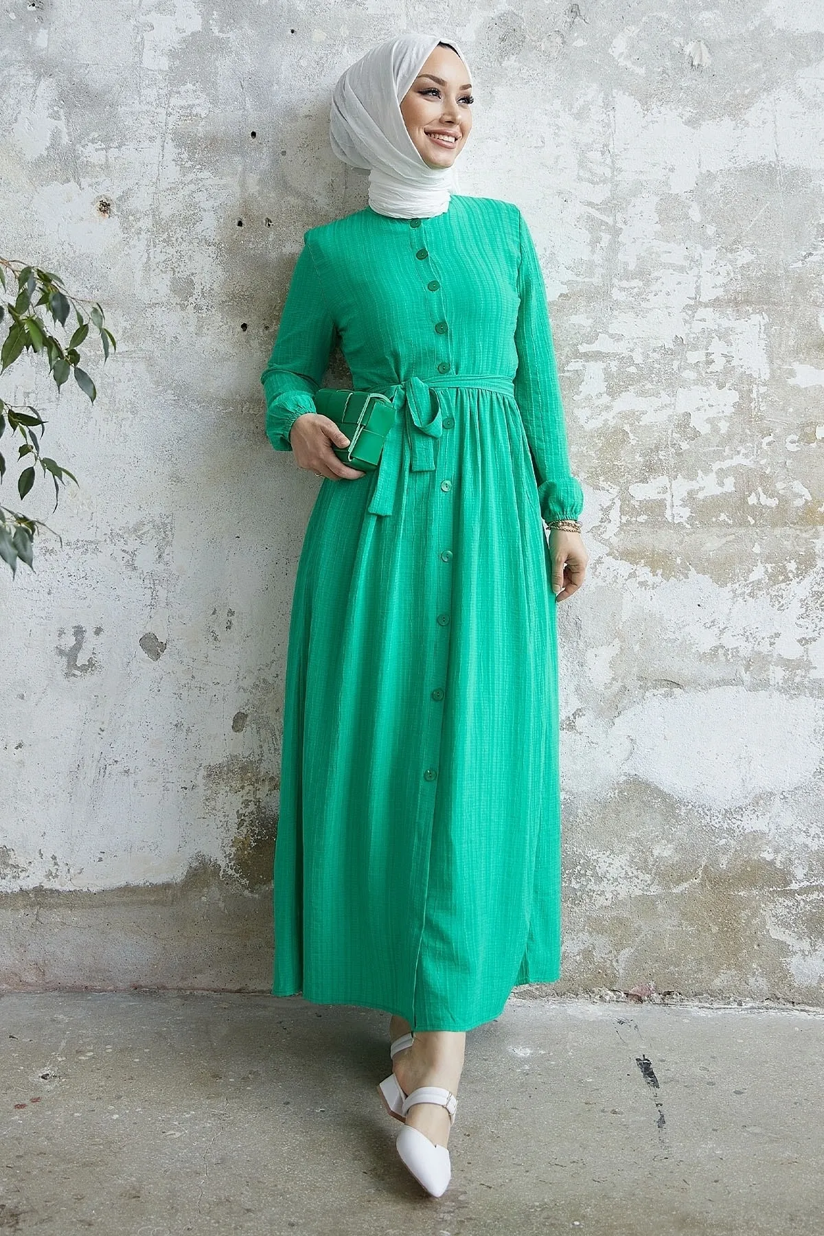 InStyle  Lemina Kleid mit Gürtel - Grün