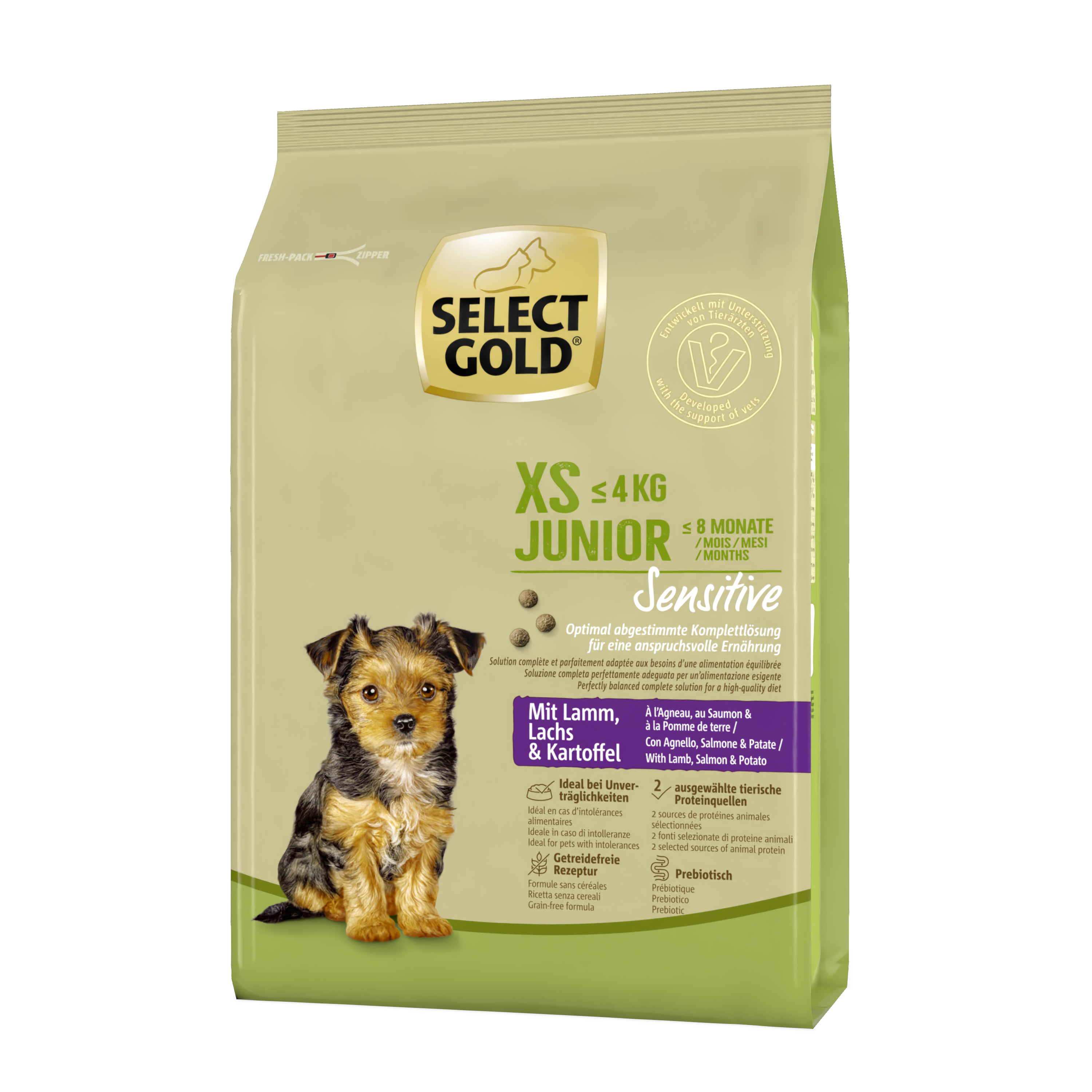 SELECT GOLD Hundetrockenfutter SELECT GOLD Sensitive XS Junior Lamm/Lachs/Kartoffel 1kg