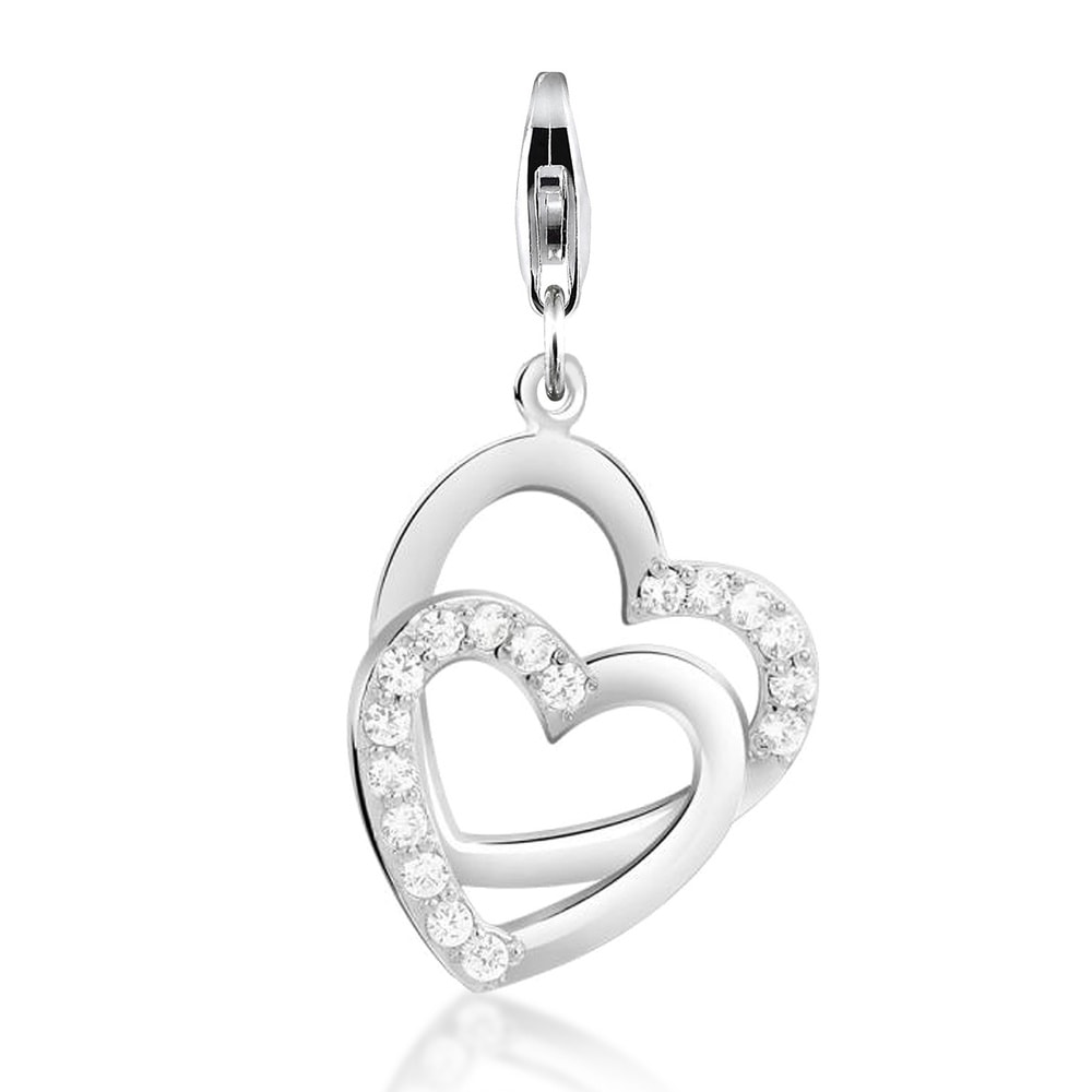 Nenalina Nenalina Amulette Femmes pendentif cœur avec zircon en argent sterling 925 Pendentif