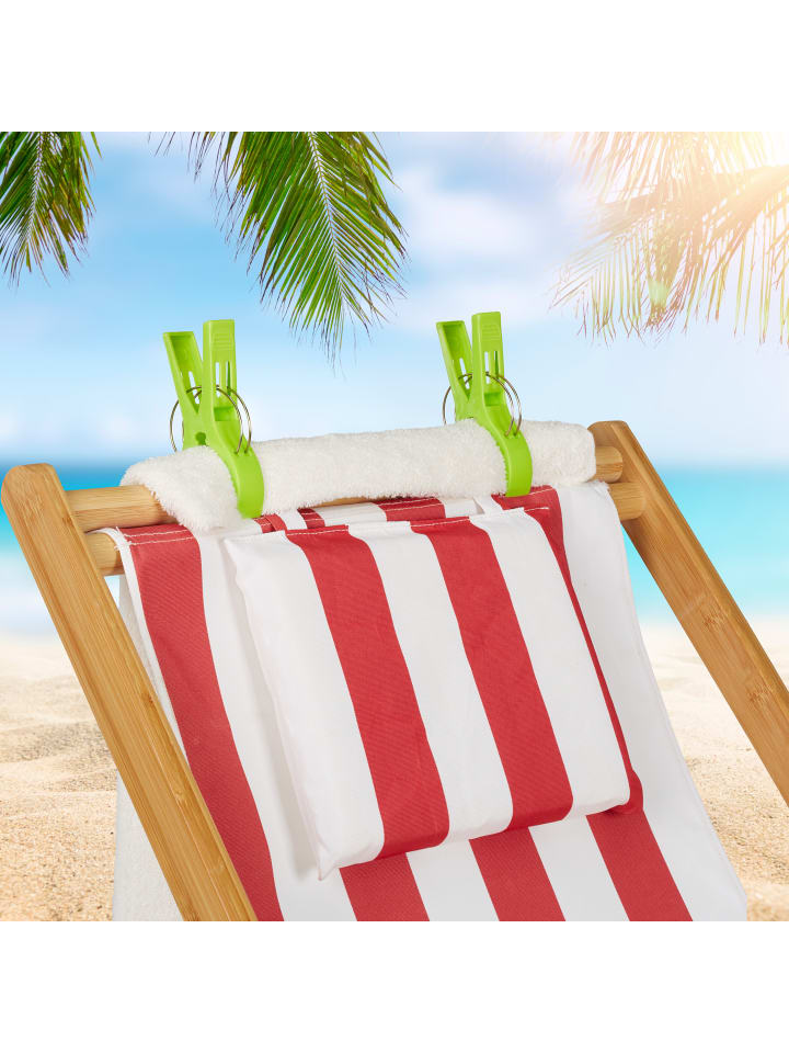 relaxdays 16 x Strandtuchklammern in Grün günstig kaufen onesize