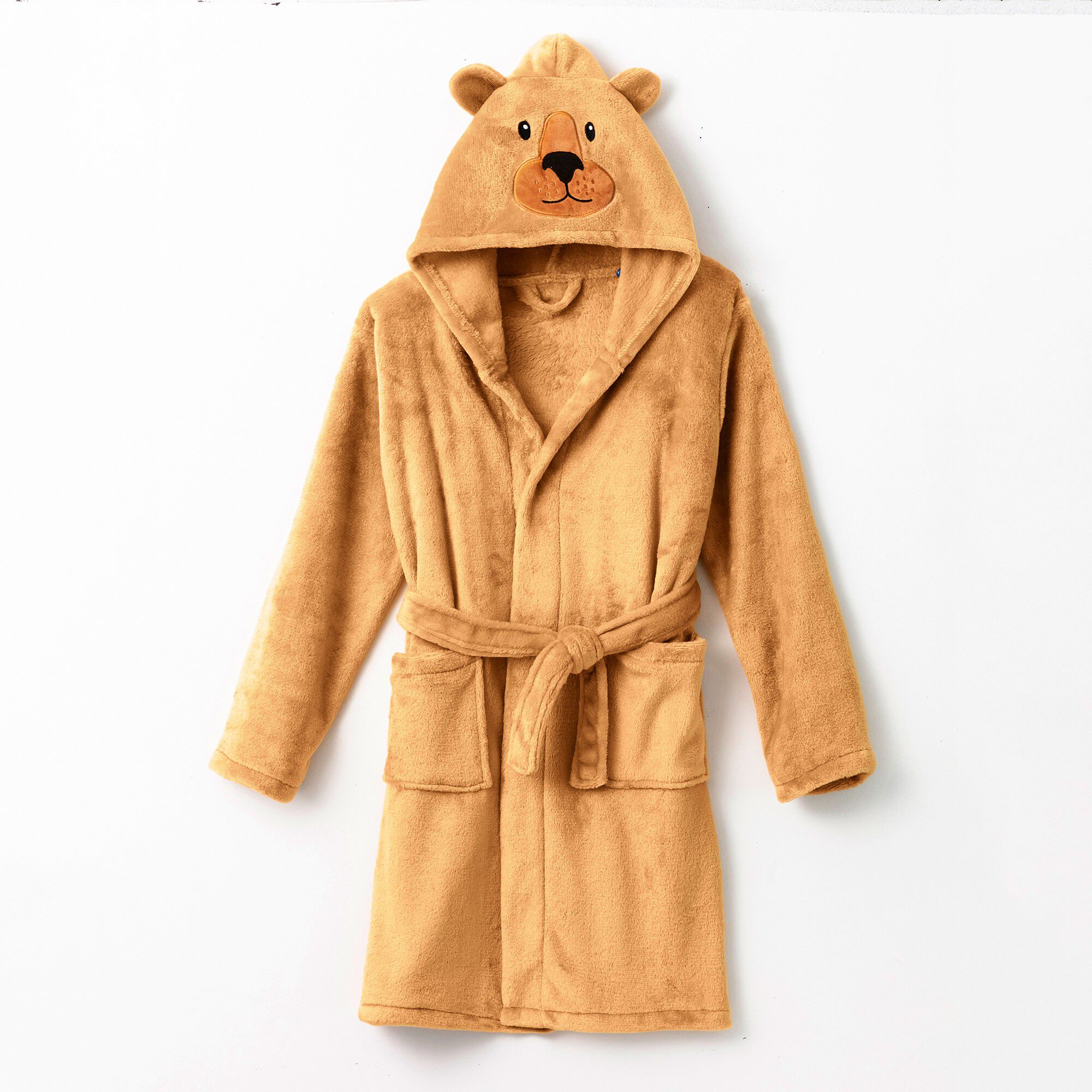 Peignoir de bain enfant ours à capuche microfibre toute douce