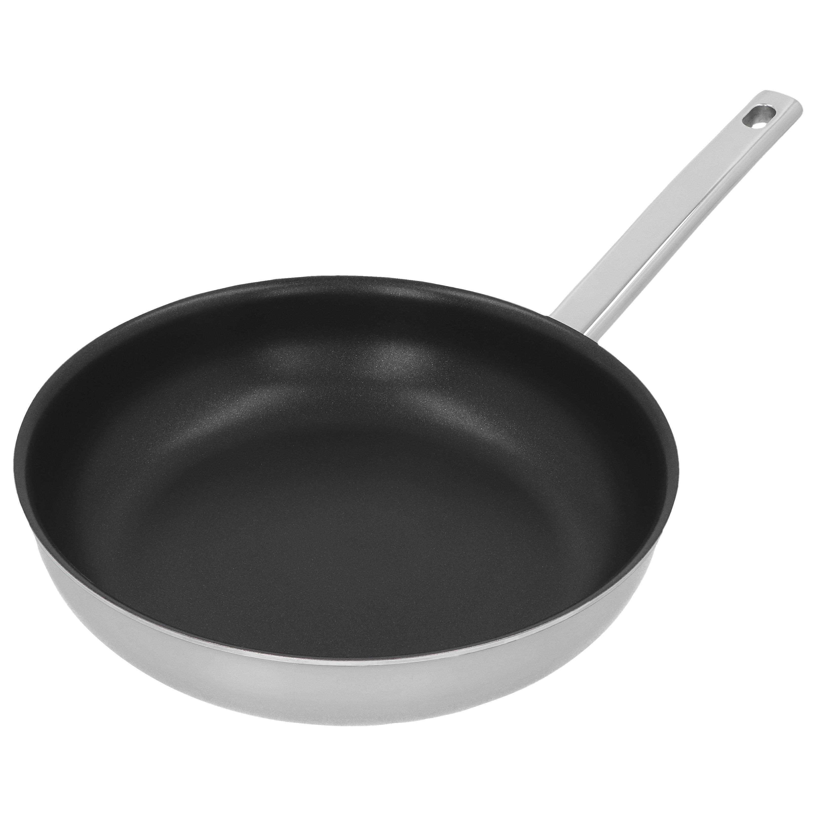 Bratpfanne 24 cm, 18/10 Edelstahl, Silber-Schwarz