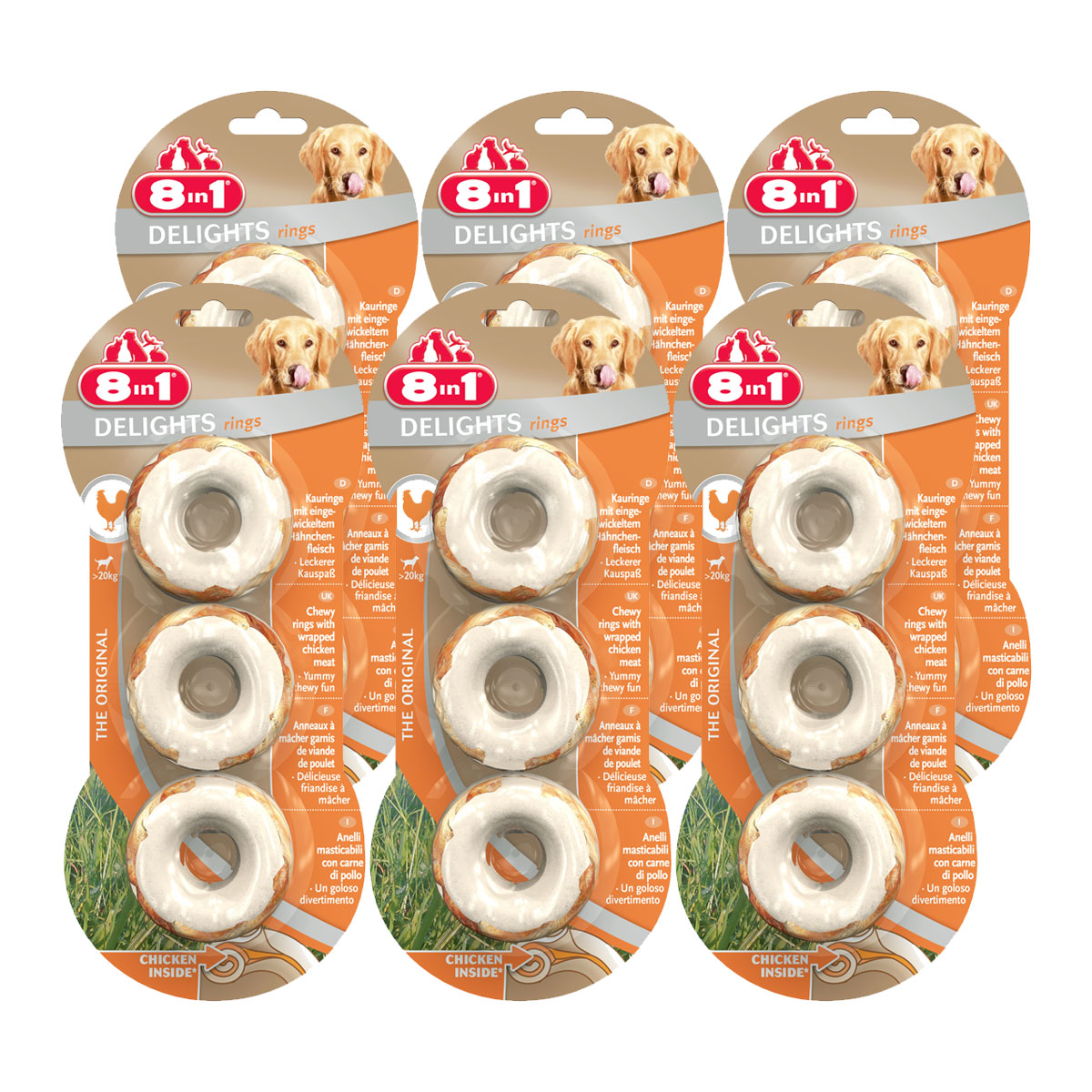 8in1 Hundesnacks Delights Kauringe 6x3 Stück kaufen bei ZooRoyal