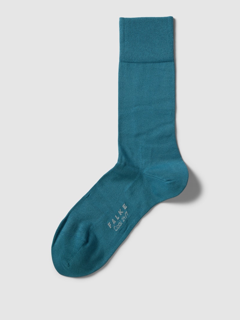 Socken mit Label-Stitching Modell 'COOL 24/7' in petrol