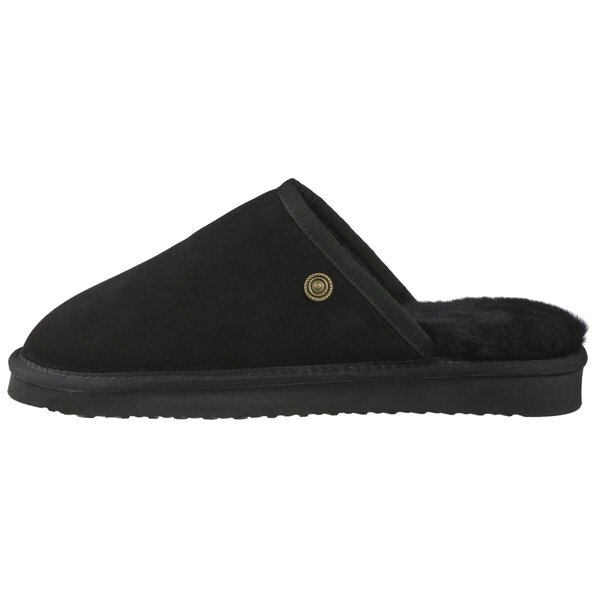 Lambswool Men's Slippers Black, size 44-45
