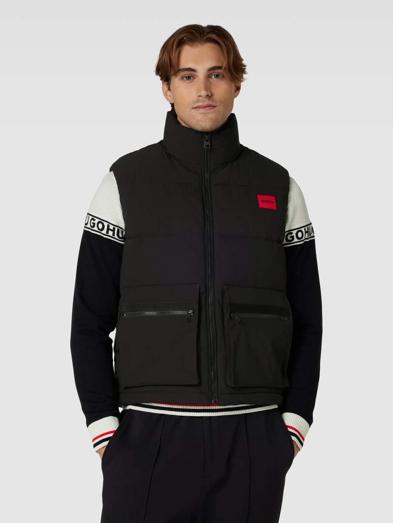 Steppweste mit Label-Patch Modell 'Baltino' in schwarz