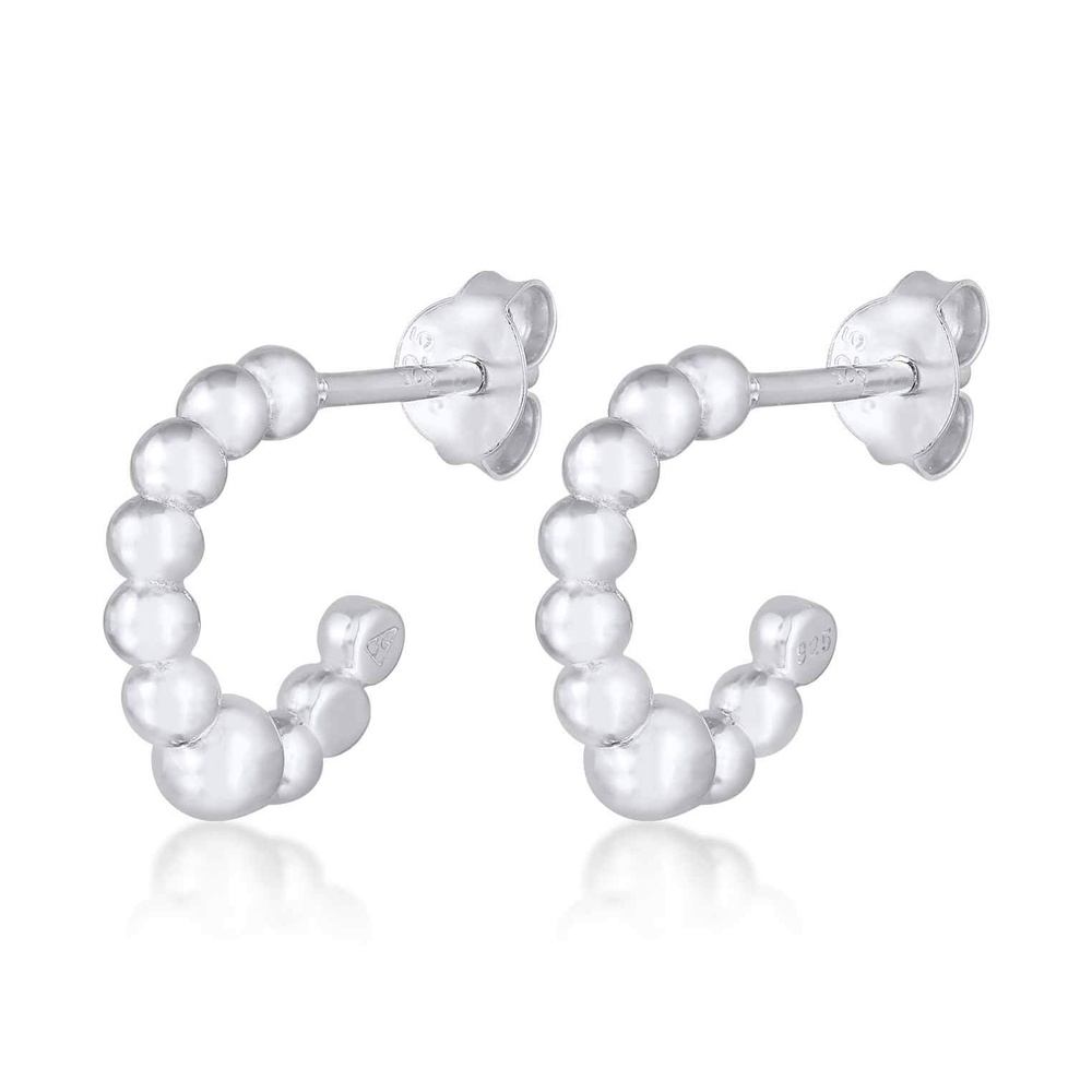 Elli Elli Boucles d'Oreilles Mesdames Créoles Plug Ball Geo Look en argent sterling 92 Boucles d'oreilles