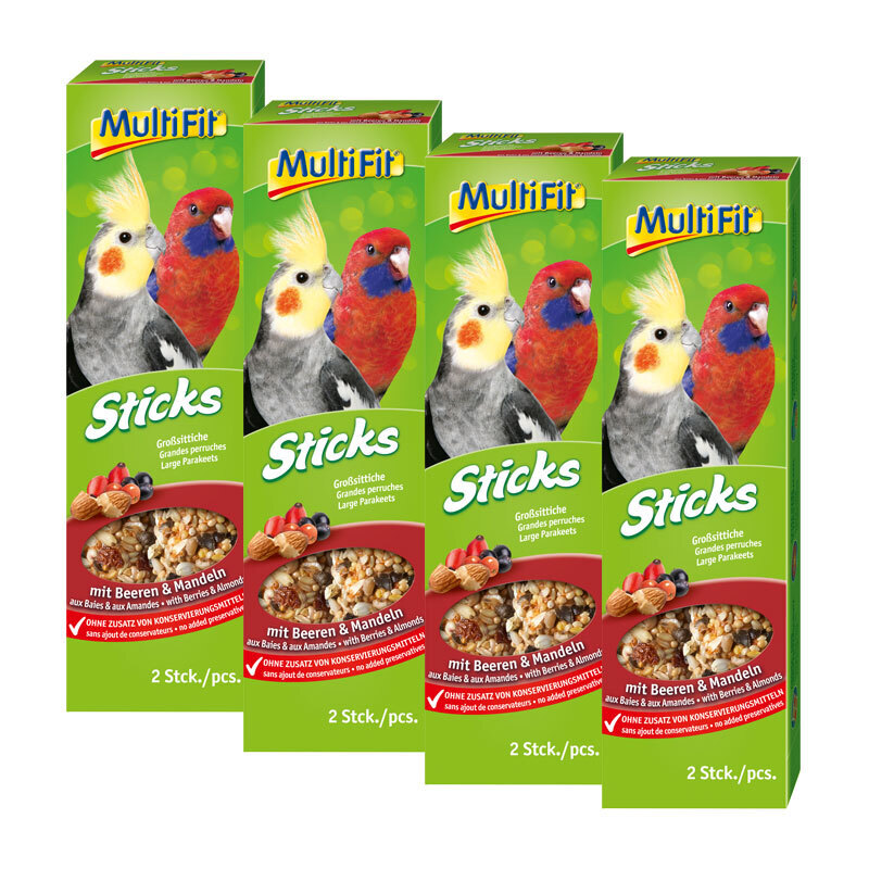 MultiFit Snacks MultiFit Großsittich Sticks 4x2er Beeren