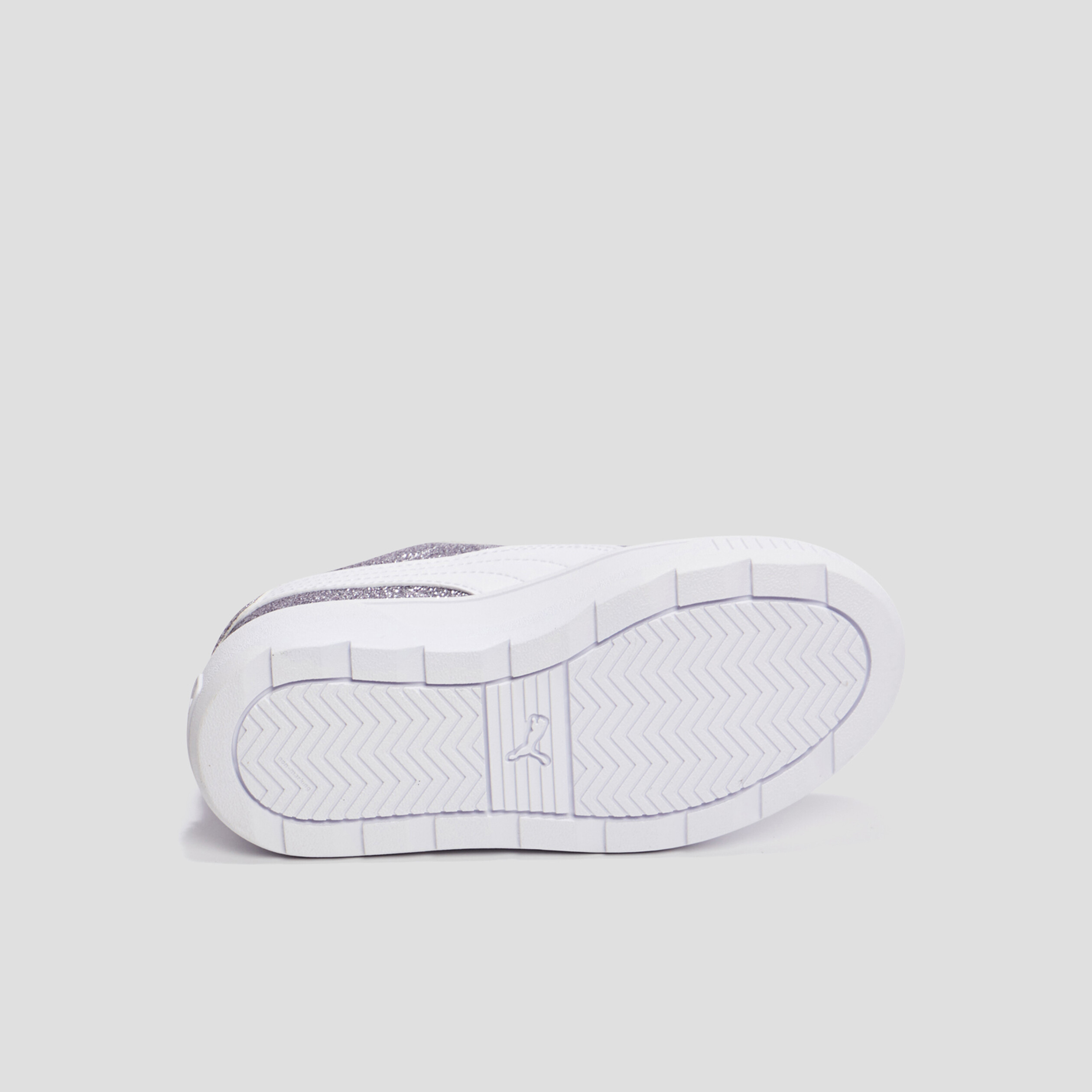Tennis à lacets pailletées Puma Karme,n gris argent fille | La Halle