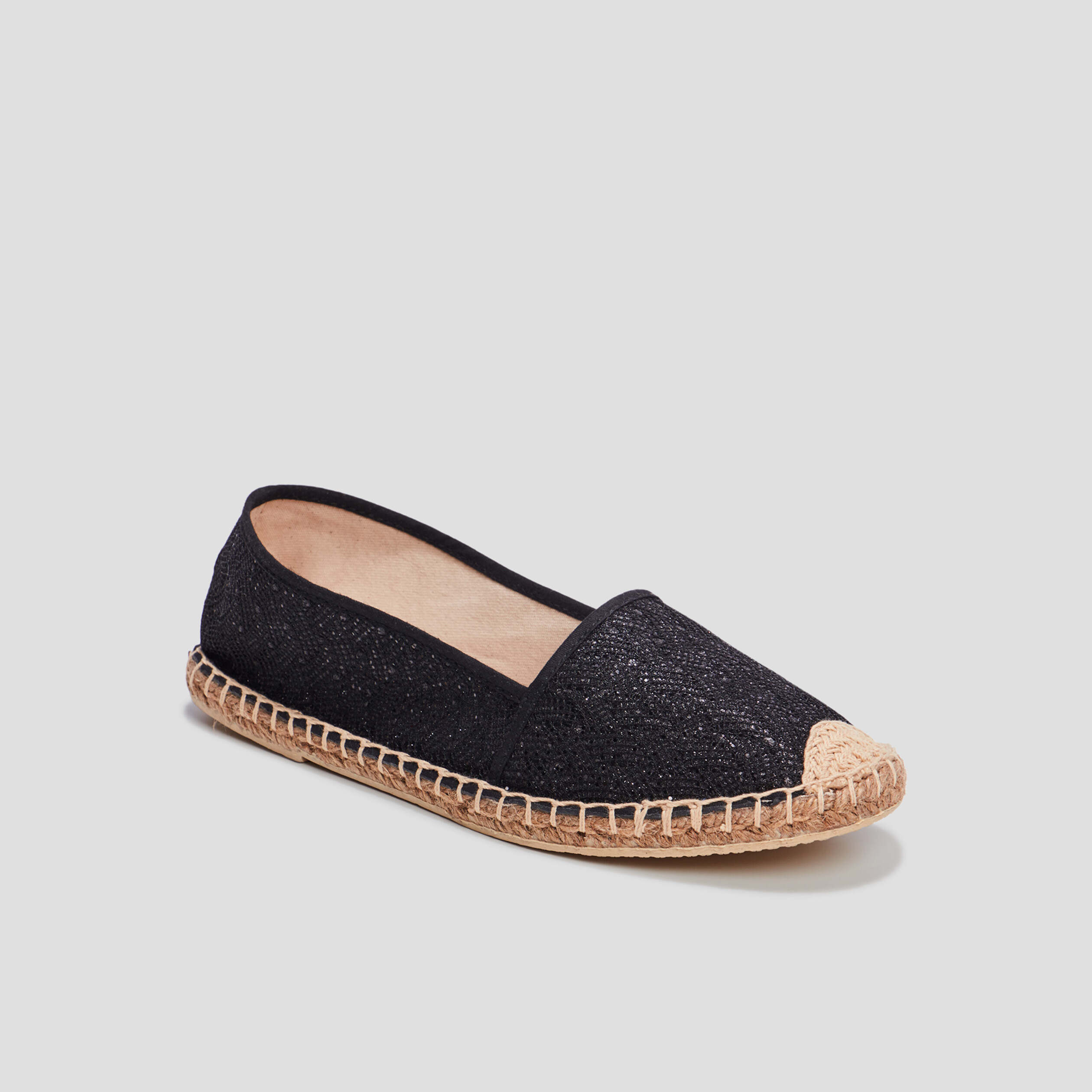 Espadrilles à sequins noir femme | La Halle