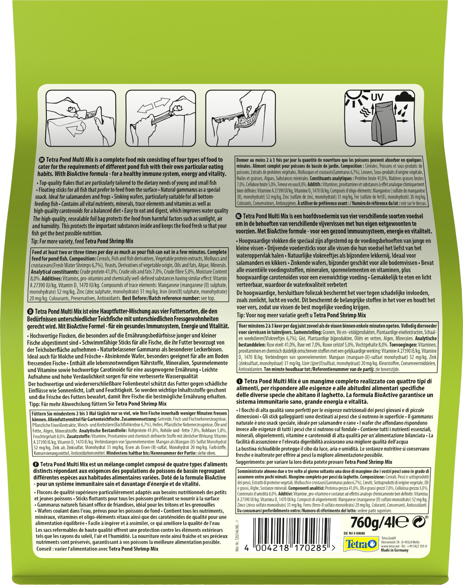 Tetra Hauptfutter Tetra Pond Multi Mix 4l