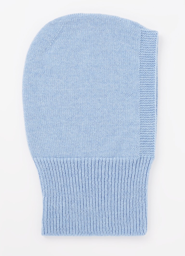 Căciulă cagoua din lână merinos tricot fin Hvid