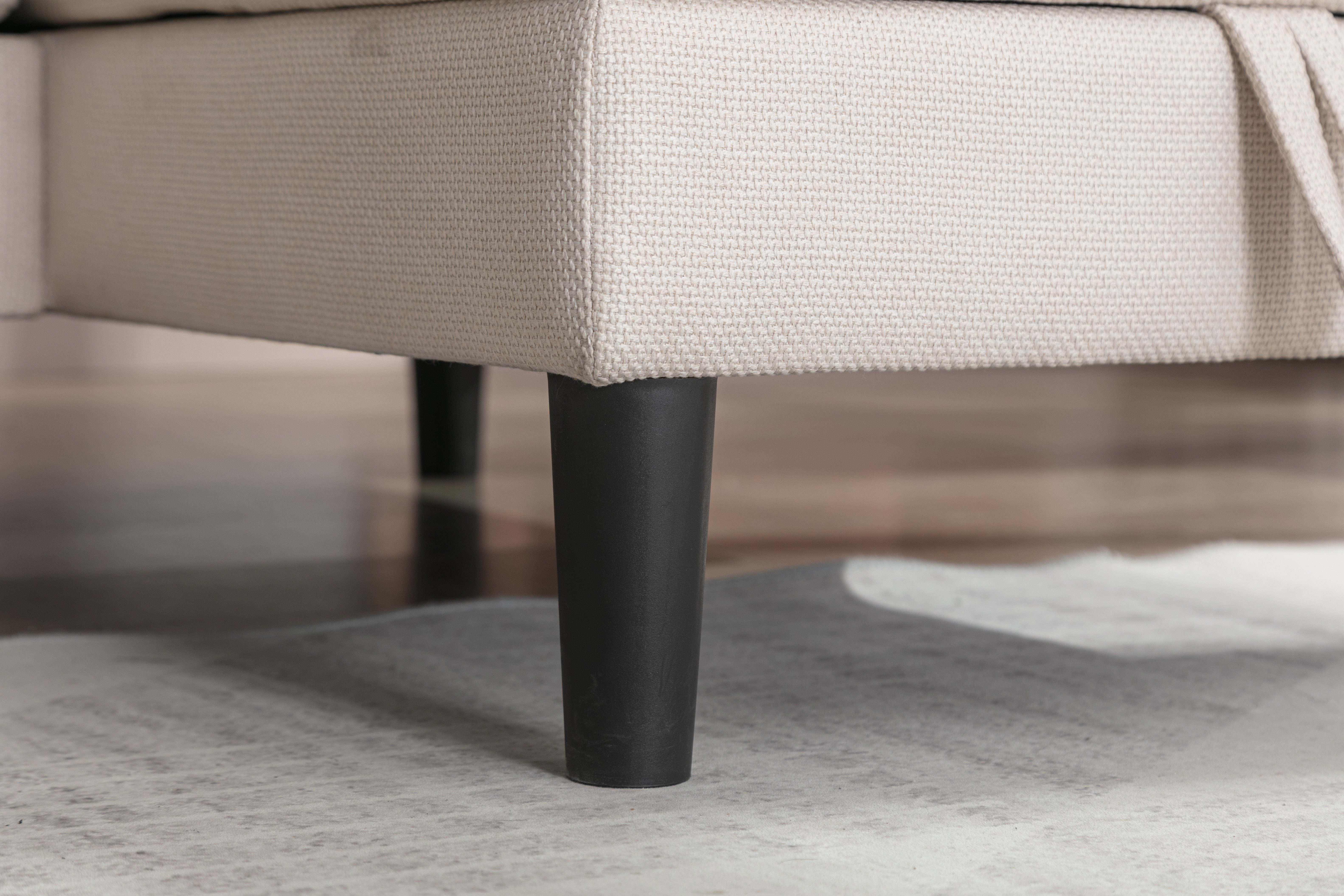 Ulife Ecksofa L-Form,Eckcouch Polsterecke mit Stauraum, mit Schlaffunktion, mit Hocker Couch