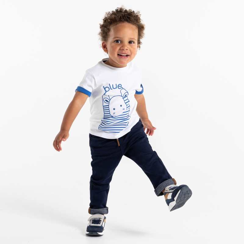 T-shirt bleu hippopotame bébé garçon