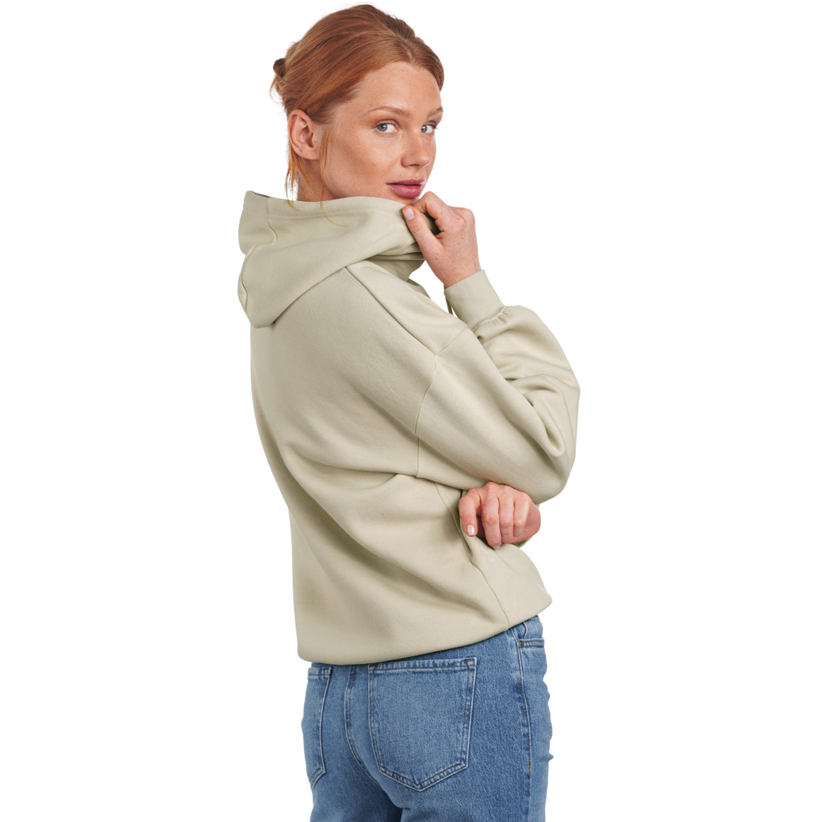 Damen Hoodie mit gummierten Schriftzug