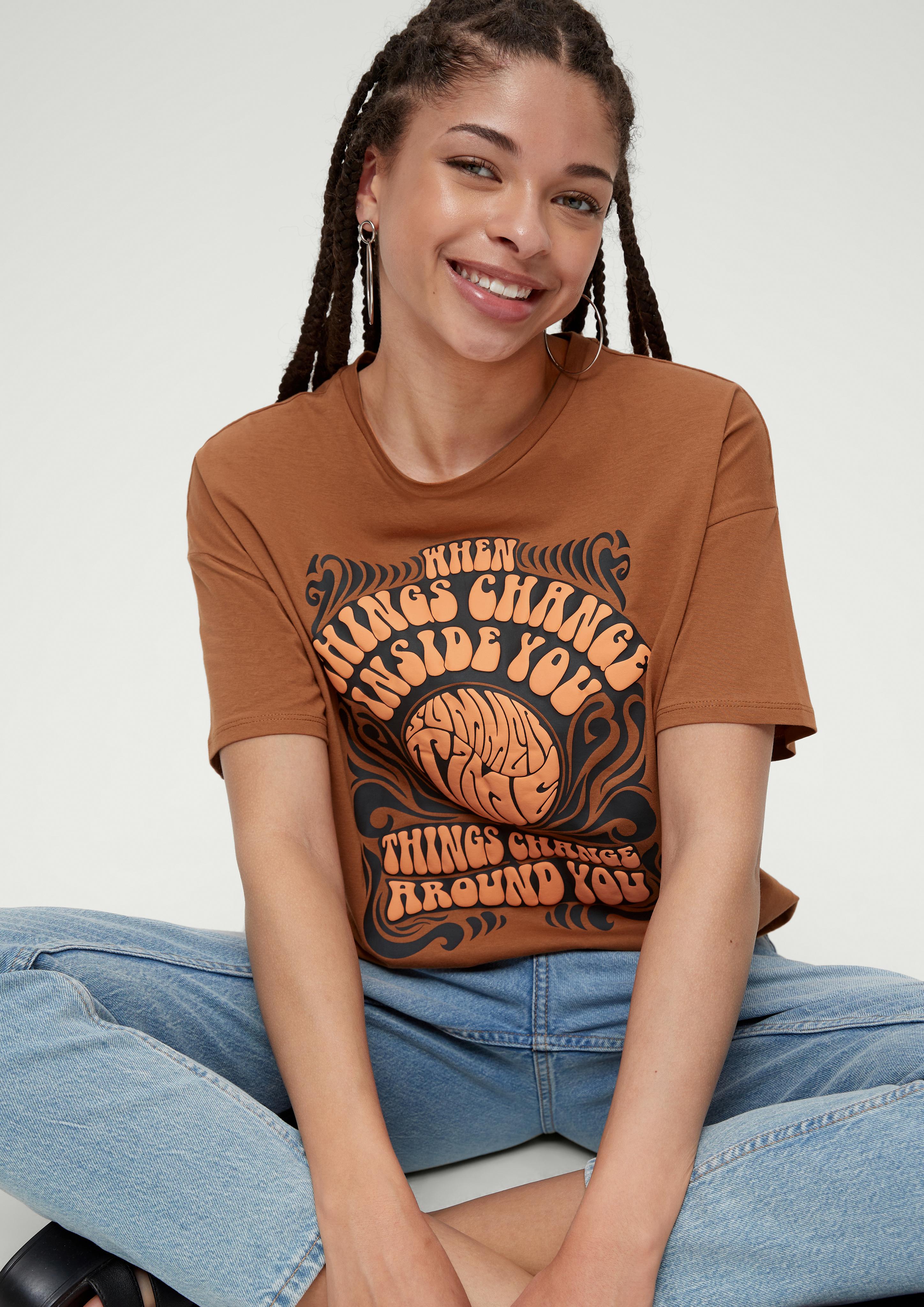 Baumwollshirt mit Frontprint  2131307-87D0