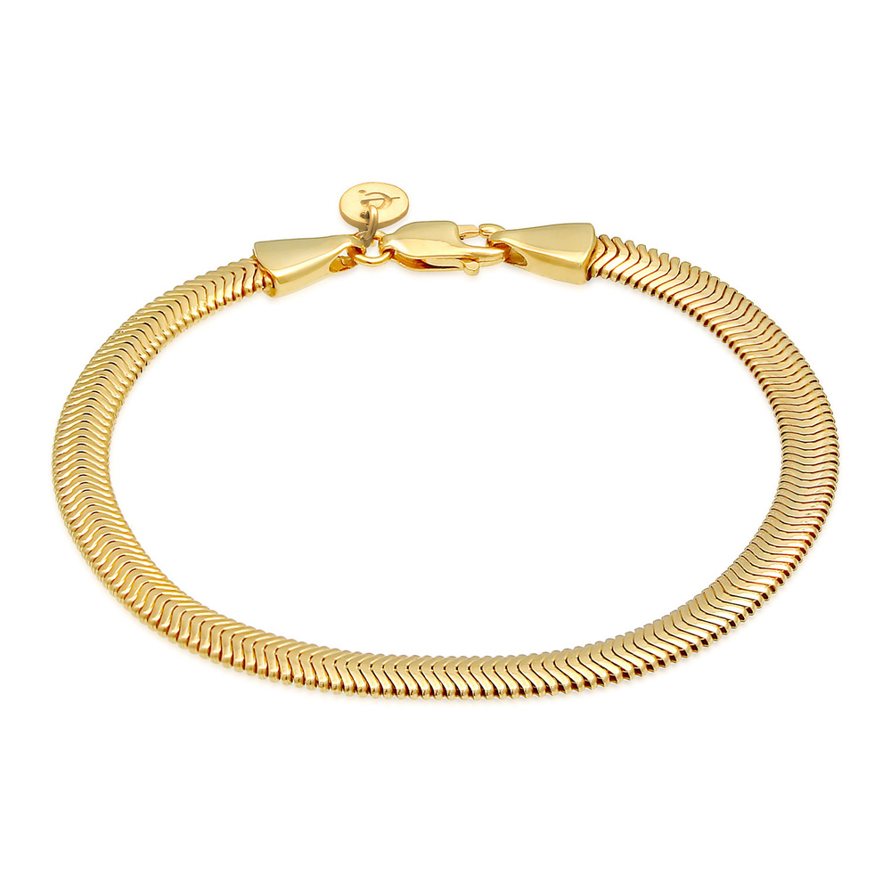 Elli PREMIUM Elli PREMIUM Bracelet Chaîne de serpent plate et élégante pour dames en argent st Bracelet