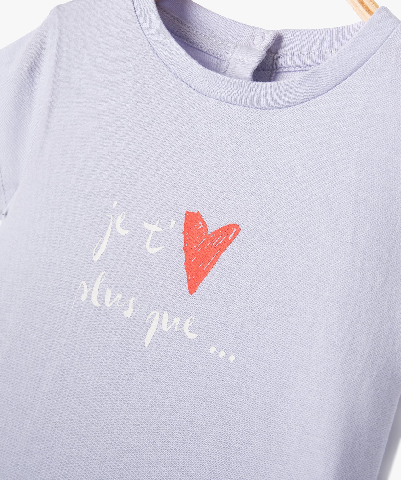 Tee-shirt bébé fille à manches courtes et motif cur violet | GEMO