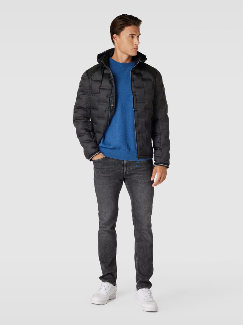 Steppjacke mit Label-Detail in schwarz