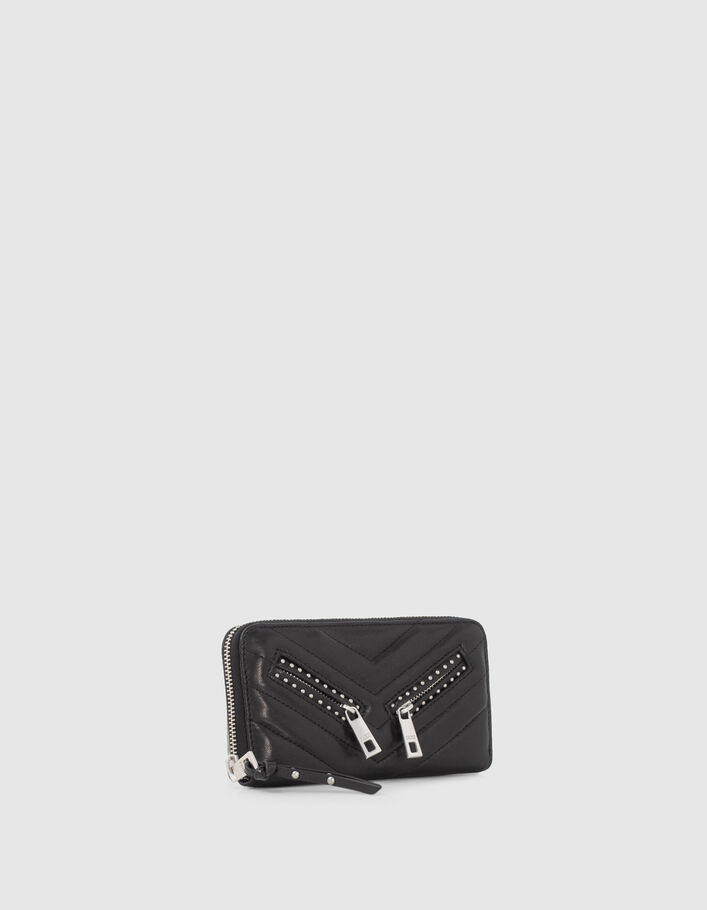 Portefeuille 1440 Compagnon Rock noir cuir Femme