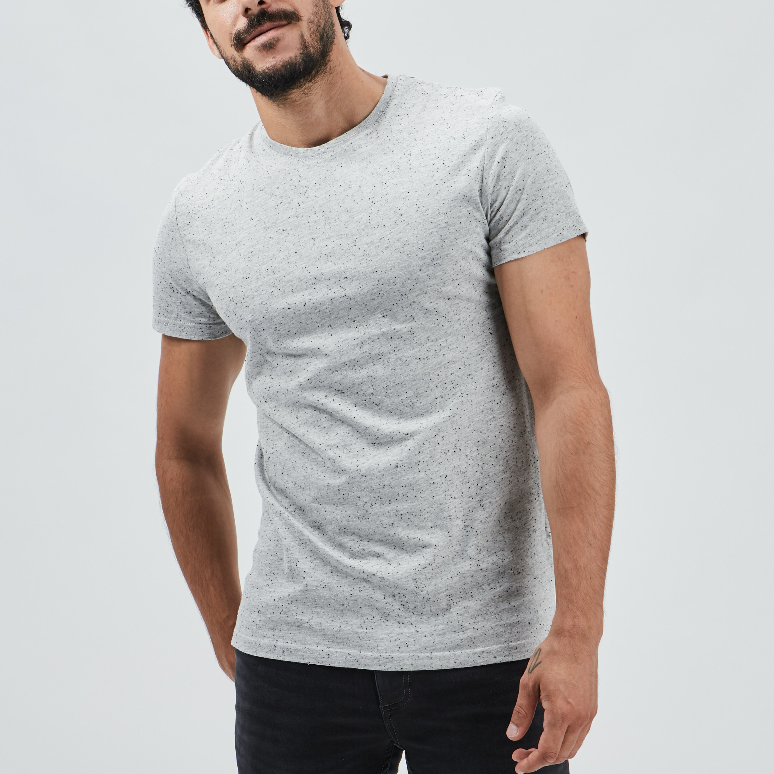 T-shirt manches courtes ivoire homme | La Halle