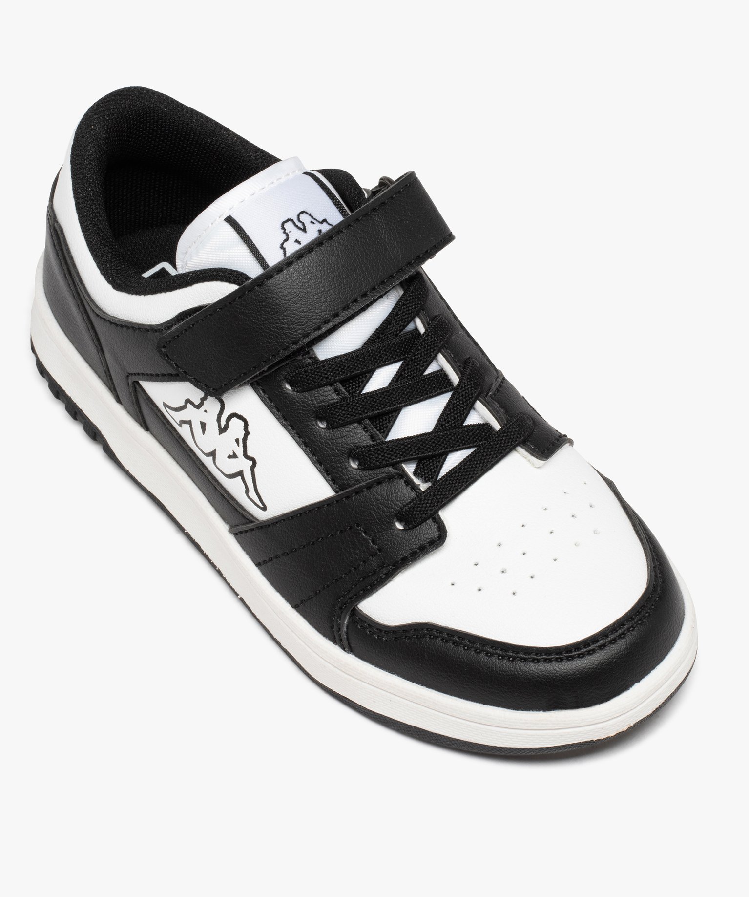 Baskets Garçon bicolores à lacets et à scratch - Kappa blanc | GEMO