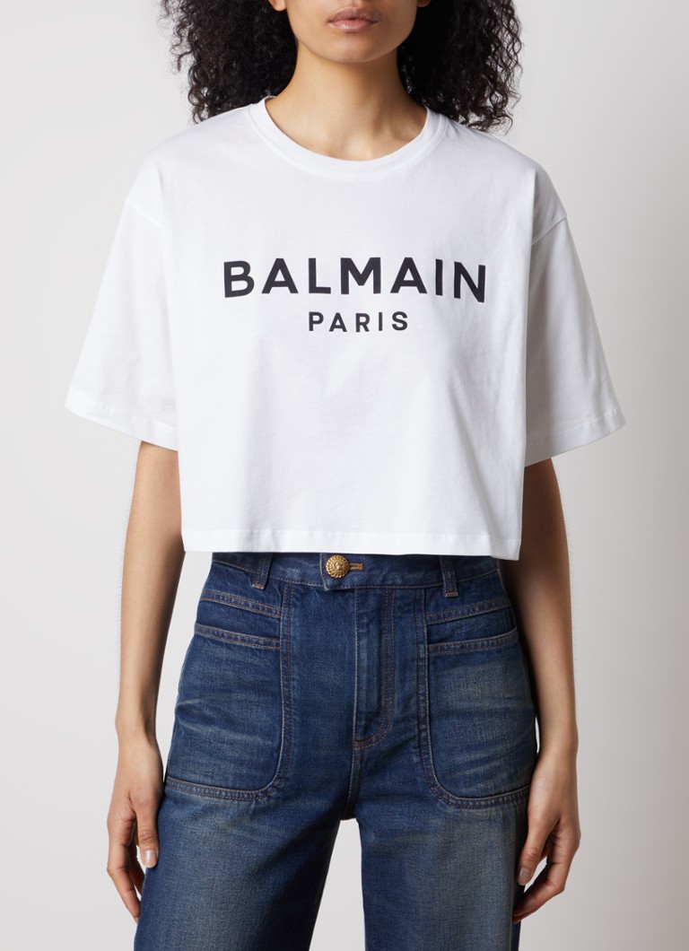 Balmainin lyhythihainen t-paita logopainatuksella