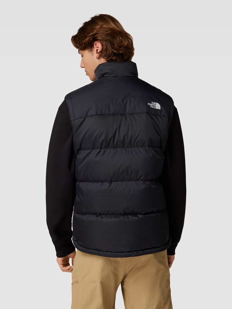 Steppweste mit Label-Stitching in schwarz
