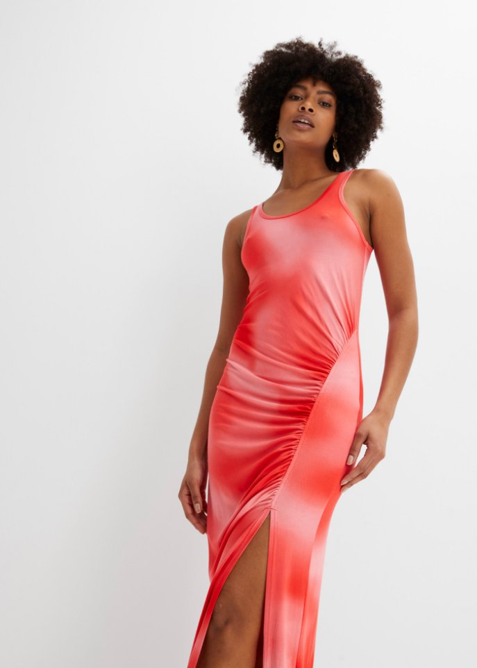 Jerseykleid mit Raffung und Cut-Outs