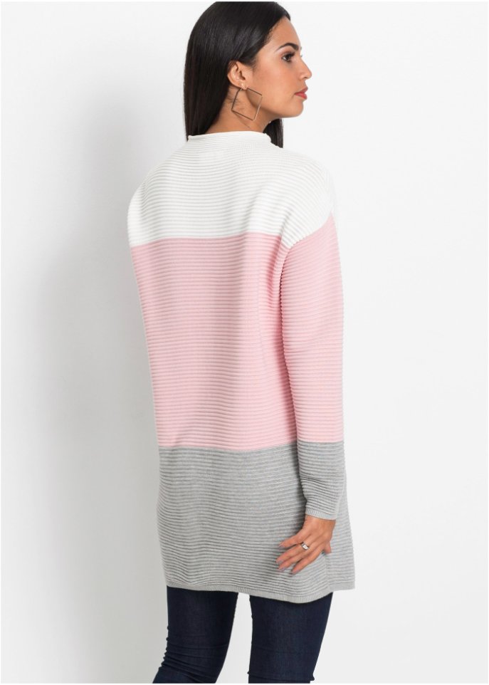 Gestreifter Long-Pullover