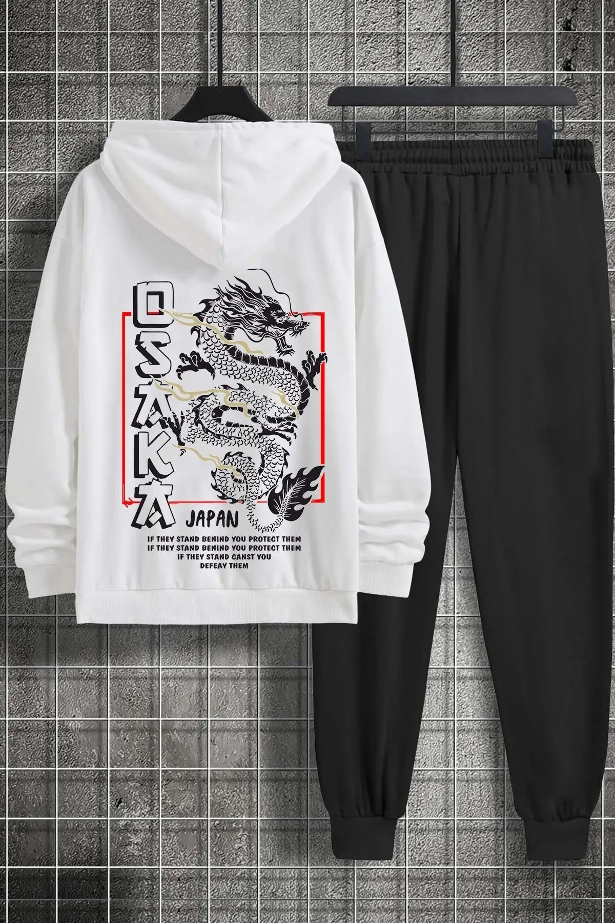 uyguntarz  Bedrucktes Unisex-Trainingsanzugset „Osaka“.