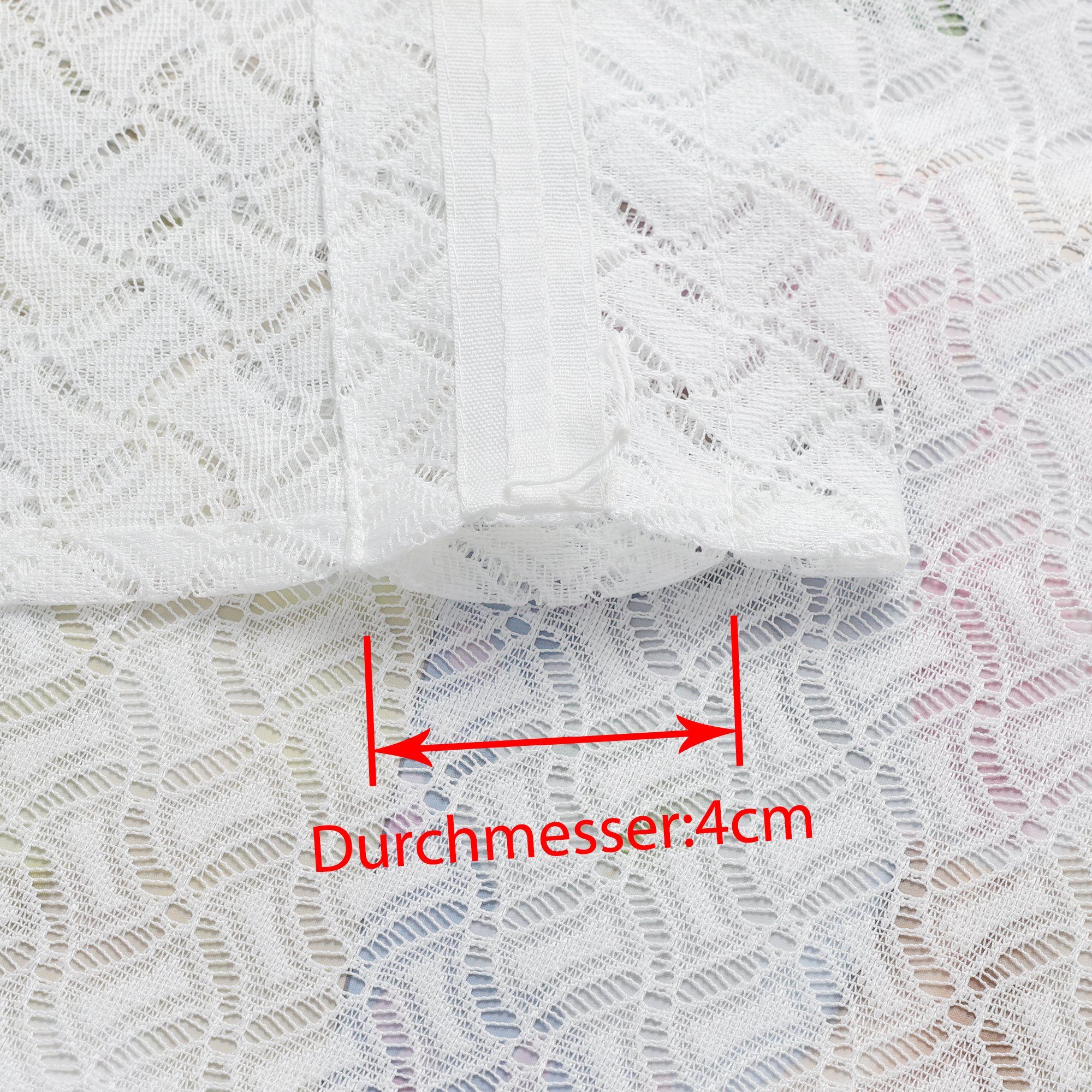 Scheibengardine, Joyswahl, Stangendurchzug (2 St), transparent, mit Karo, Vintage, Kurztores Jacquard Gardinen