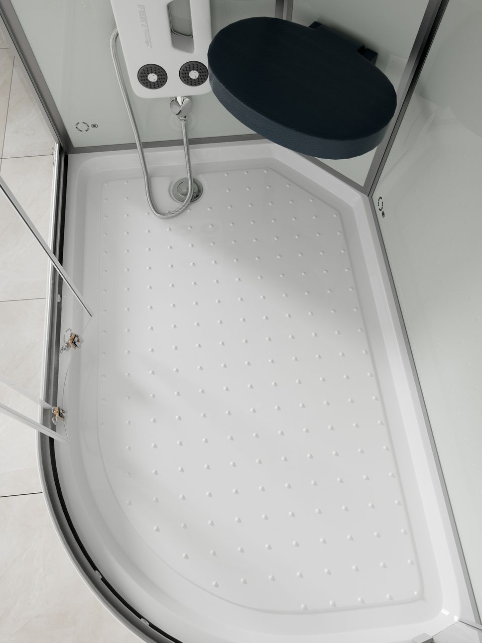 Home Deluxe Dampfdusche WHITE PEARL - 120 x 80 cm Rechts