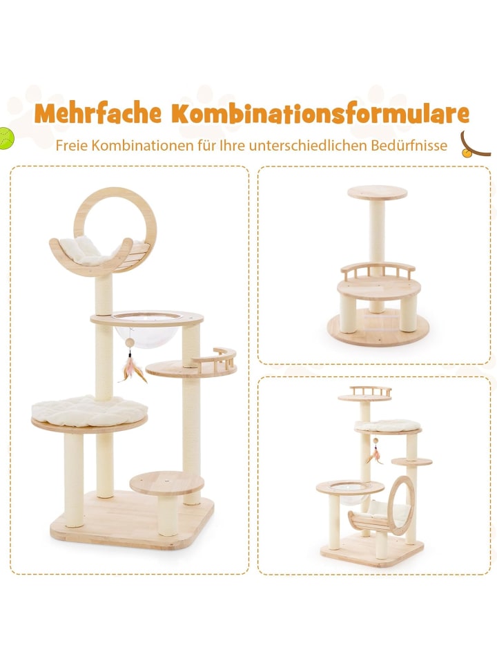 COSTWAY Kratzbaum Holz 146cm in Beige günstig kaufen onesize