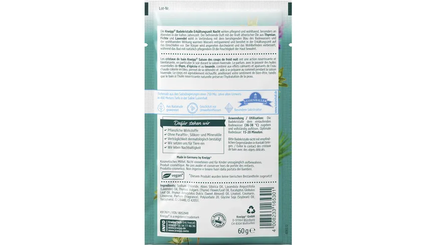 Kneipp Badekristalle Erkältungszeit Nacht 60 g